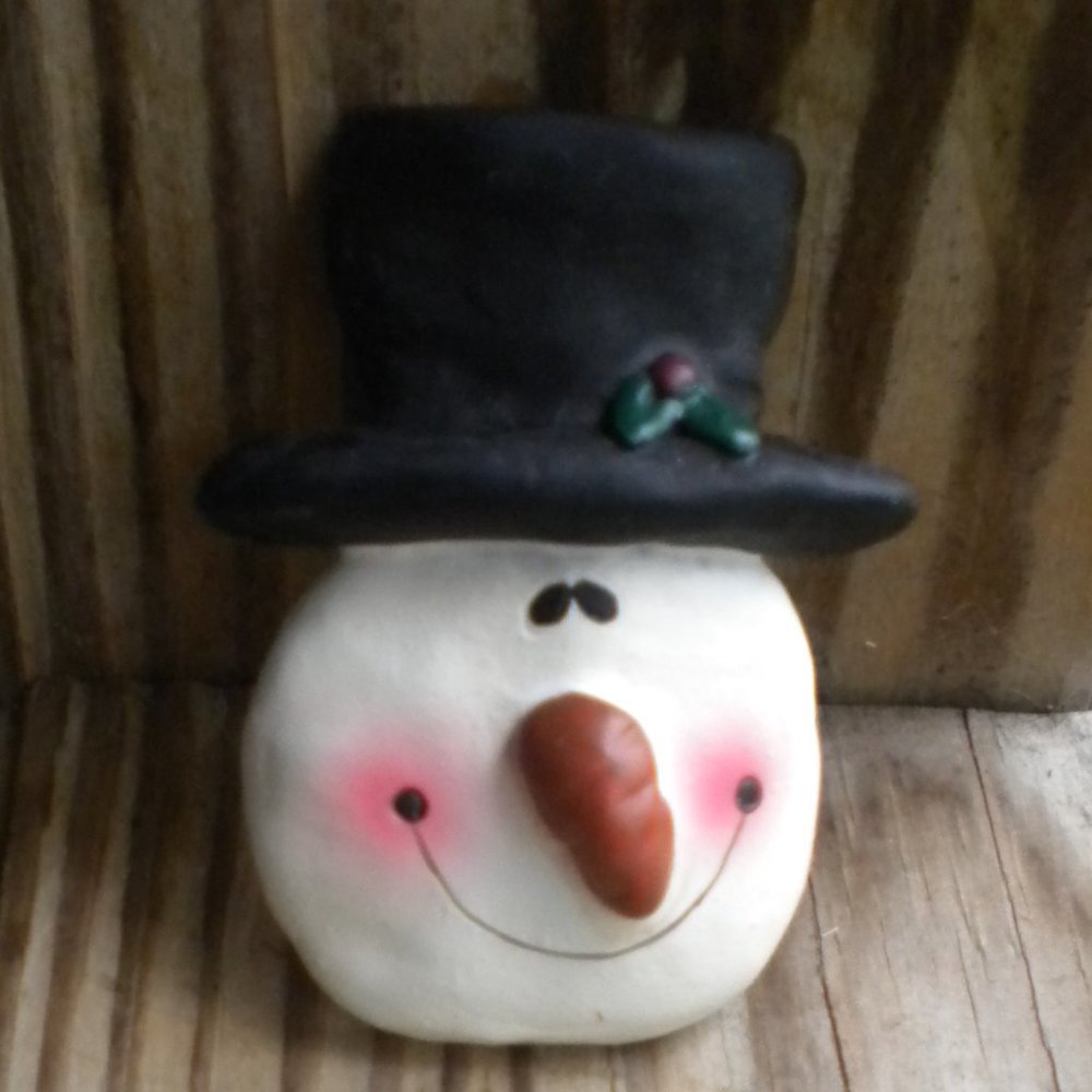 Vintage Happy Snowman Brooch Holiday